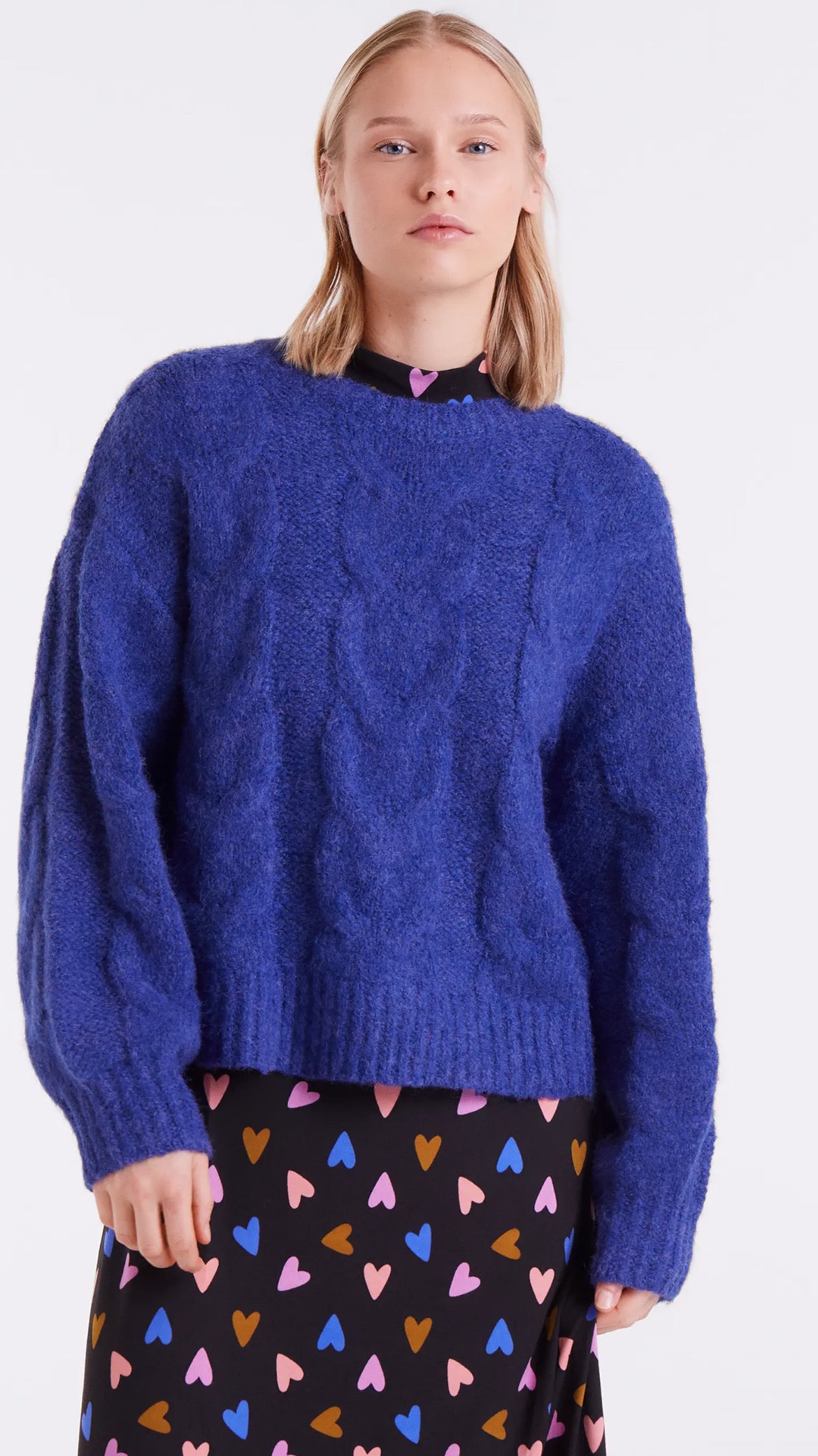 Jersey de punto encadenado azul