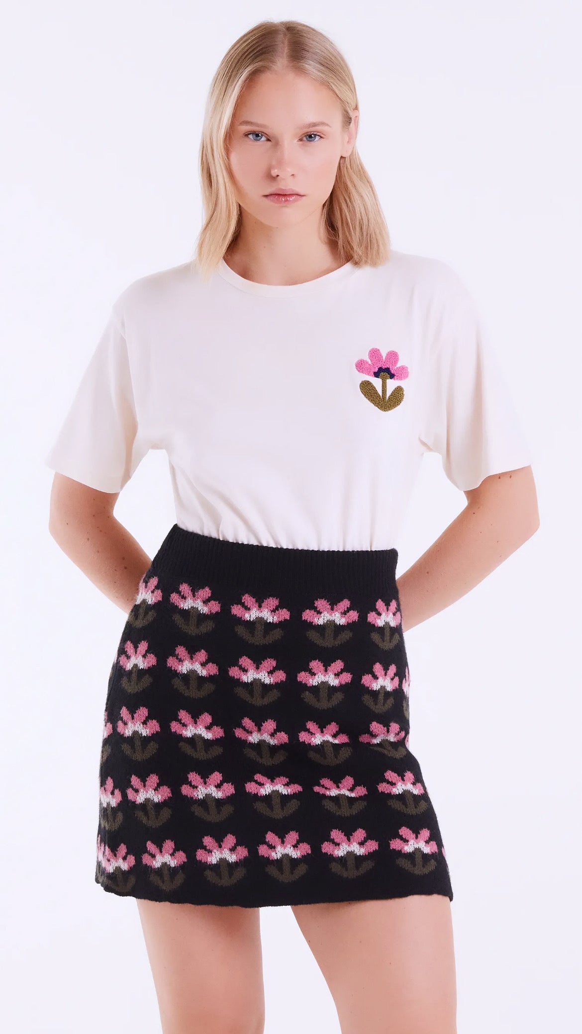 Falda corta jacquard con estampado Baboushka Small