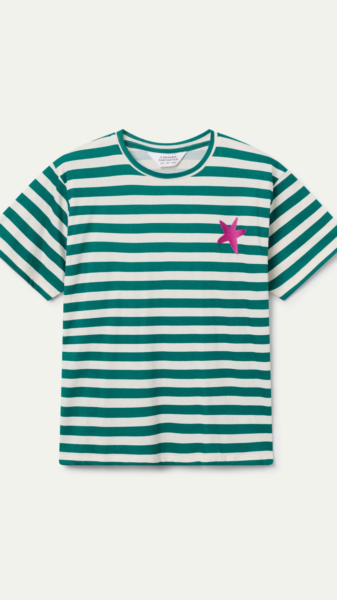 Camiseta 100% algodón con bordado estrella