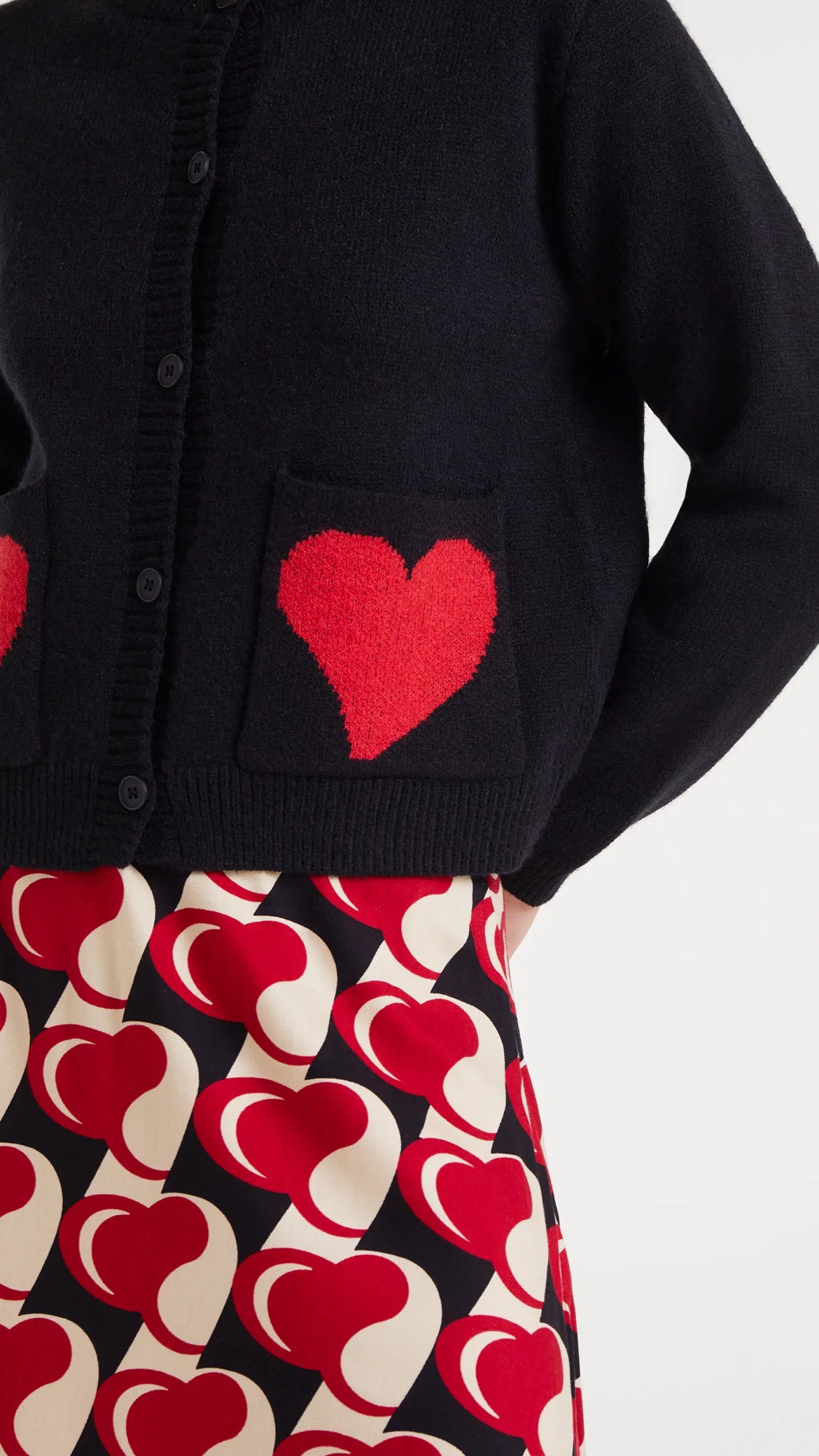 Cárdigan jacquard con estampado Heart Attack Small