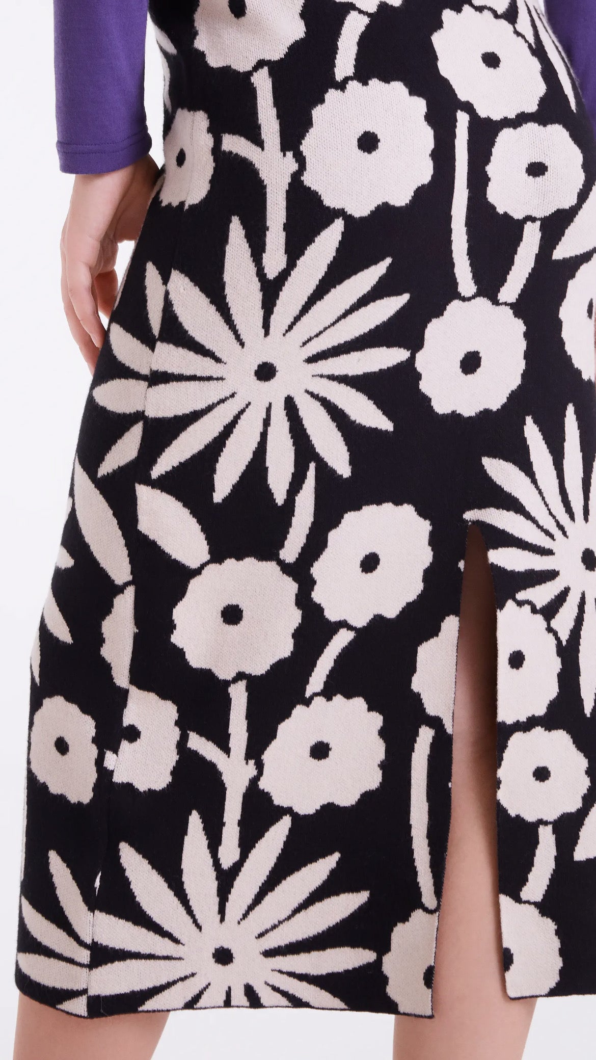 Falda midi jacquard con estampado Tofu