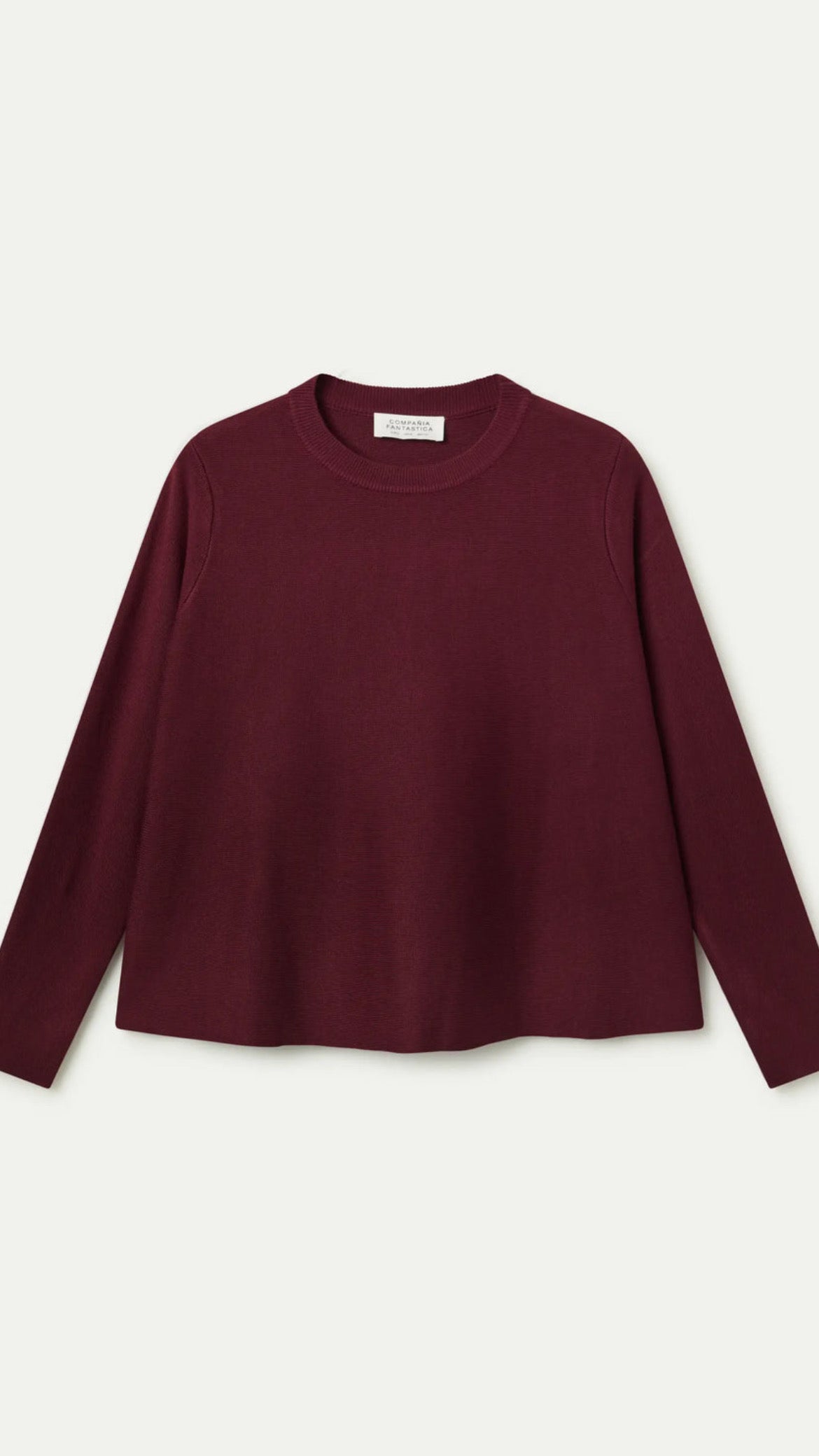 Jersey de punto evasé burdeos