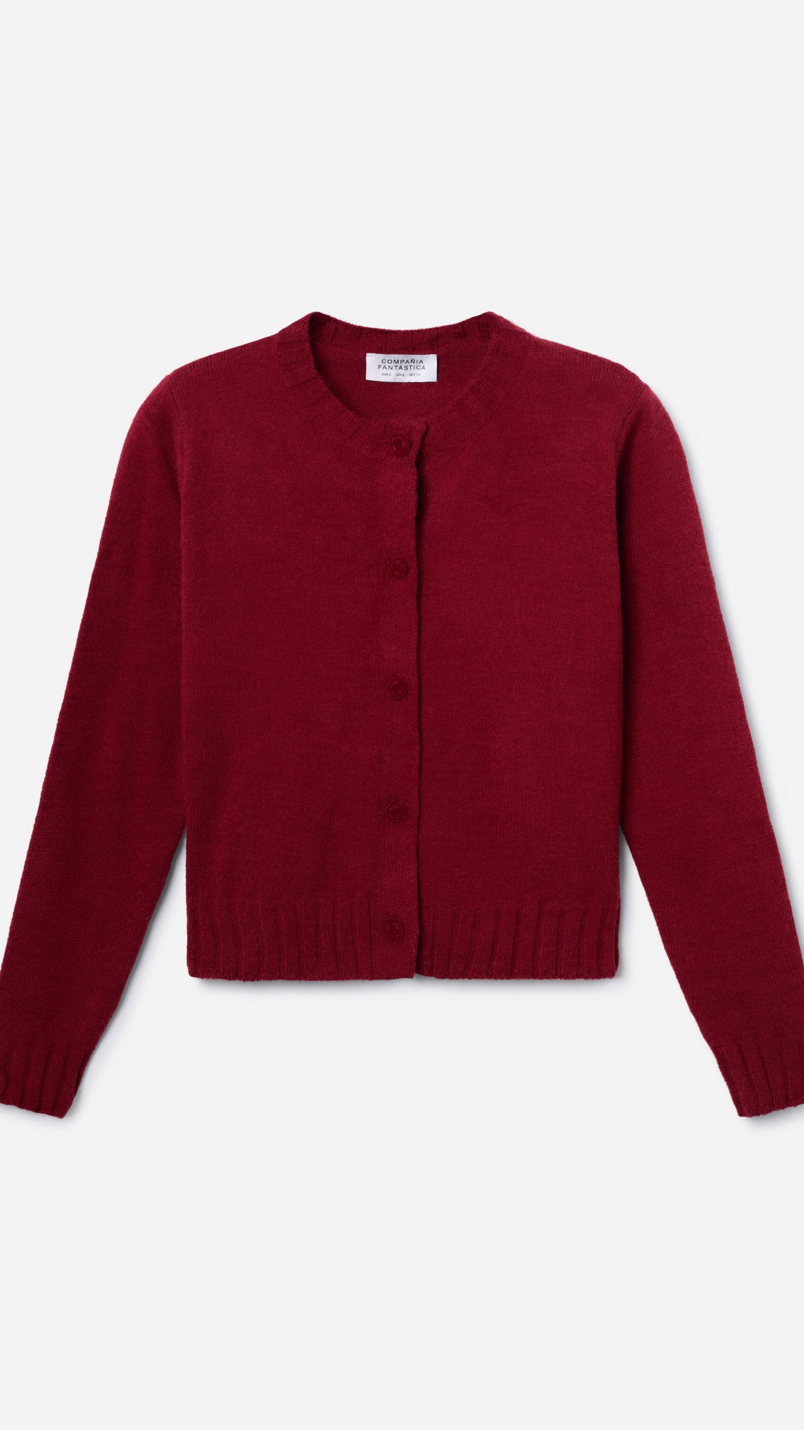 Cárdigan de punto rojo