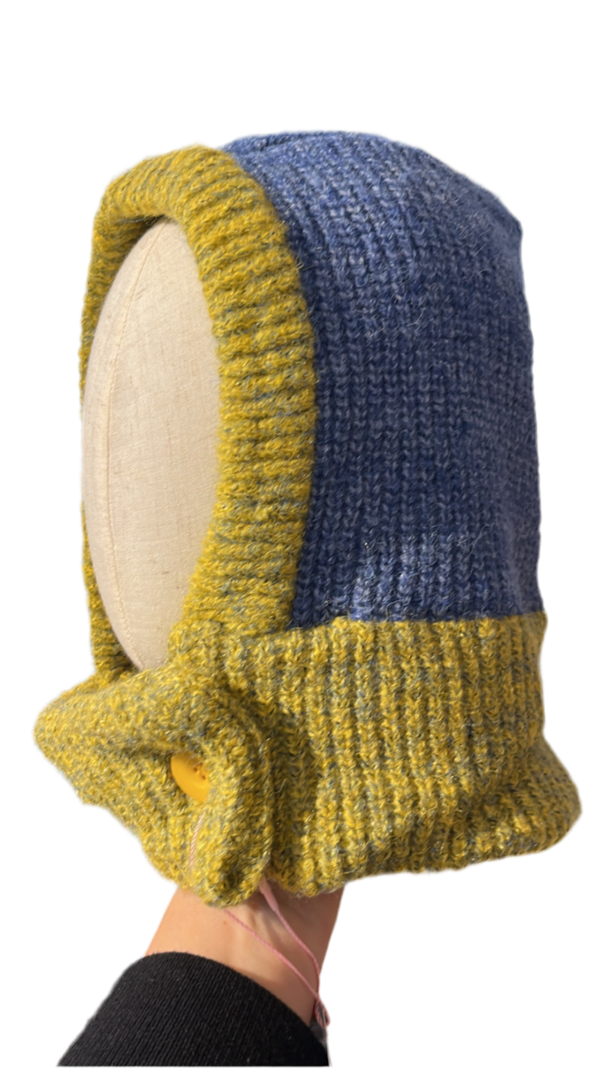 Balaclava azul y mostaza