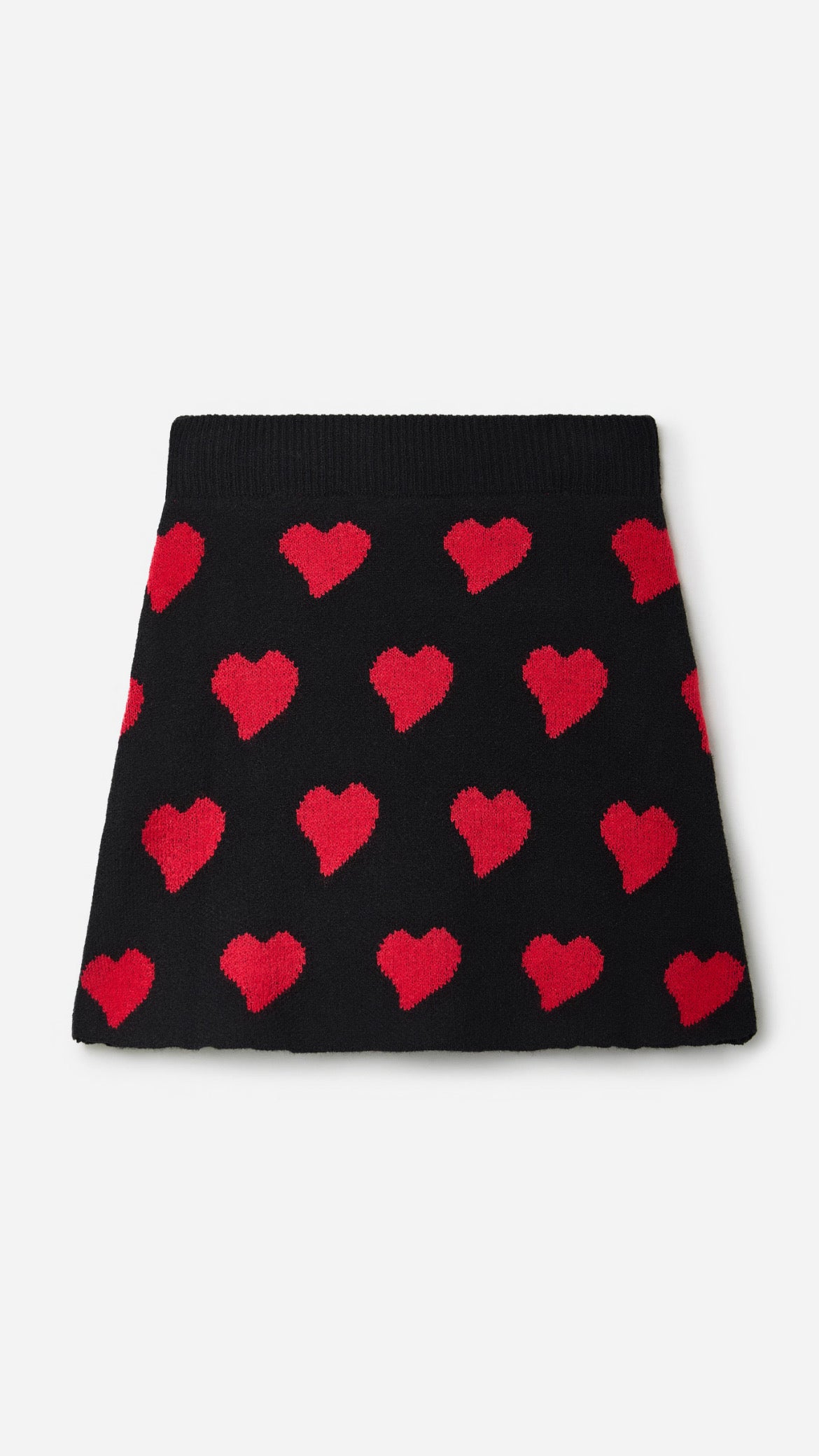 Falda corta jacquard con estampado Heart Attack Small