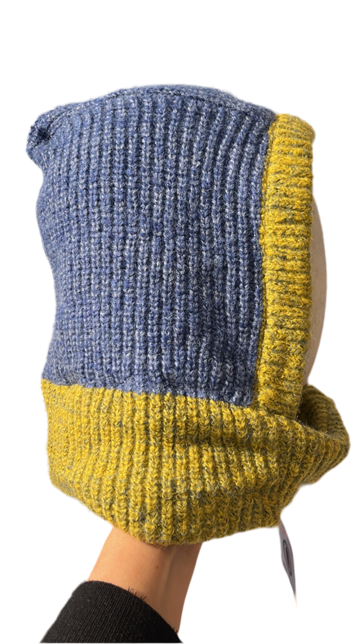 Balaclava azul y mostaza