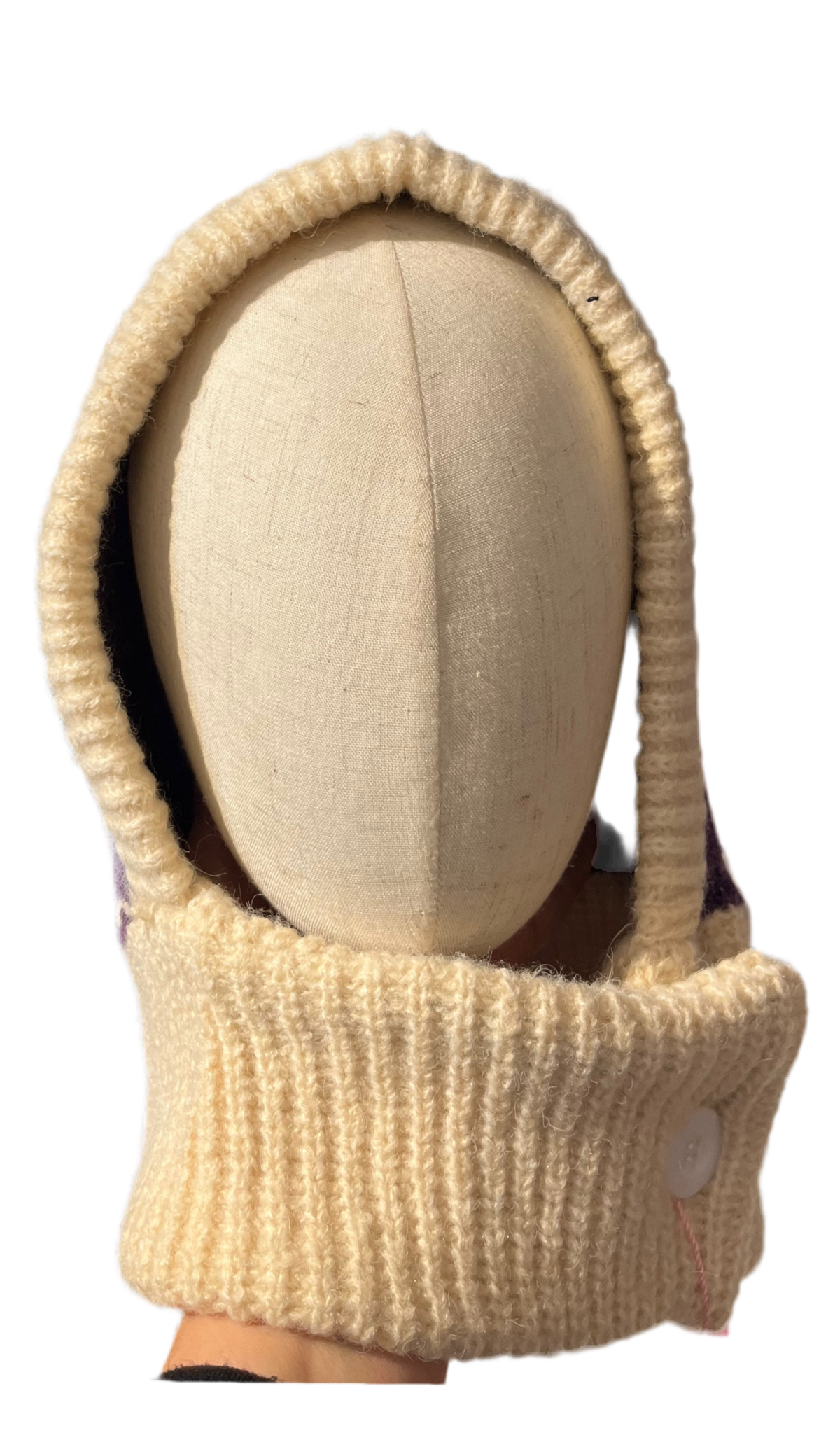 Balaclava morada y beige