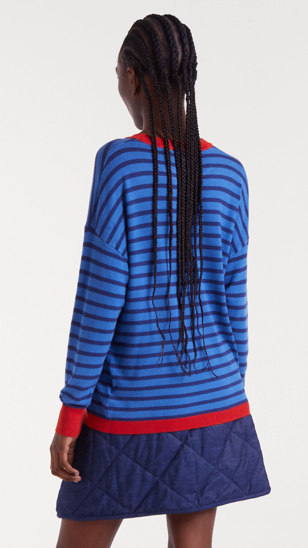 Jersey de punto rayas azules