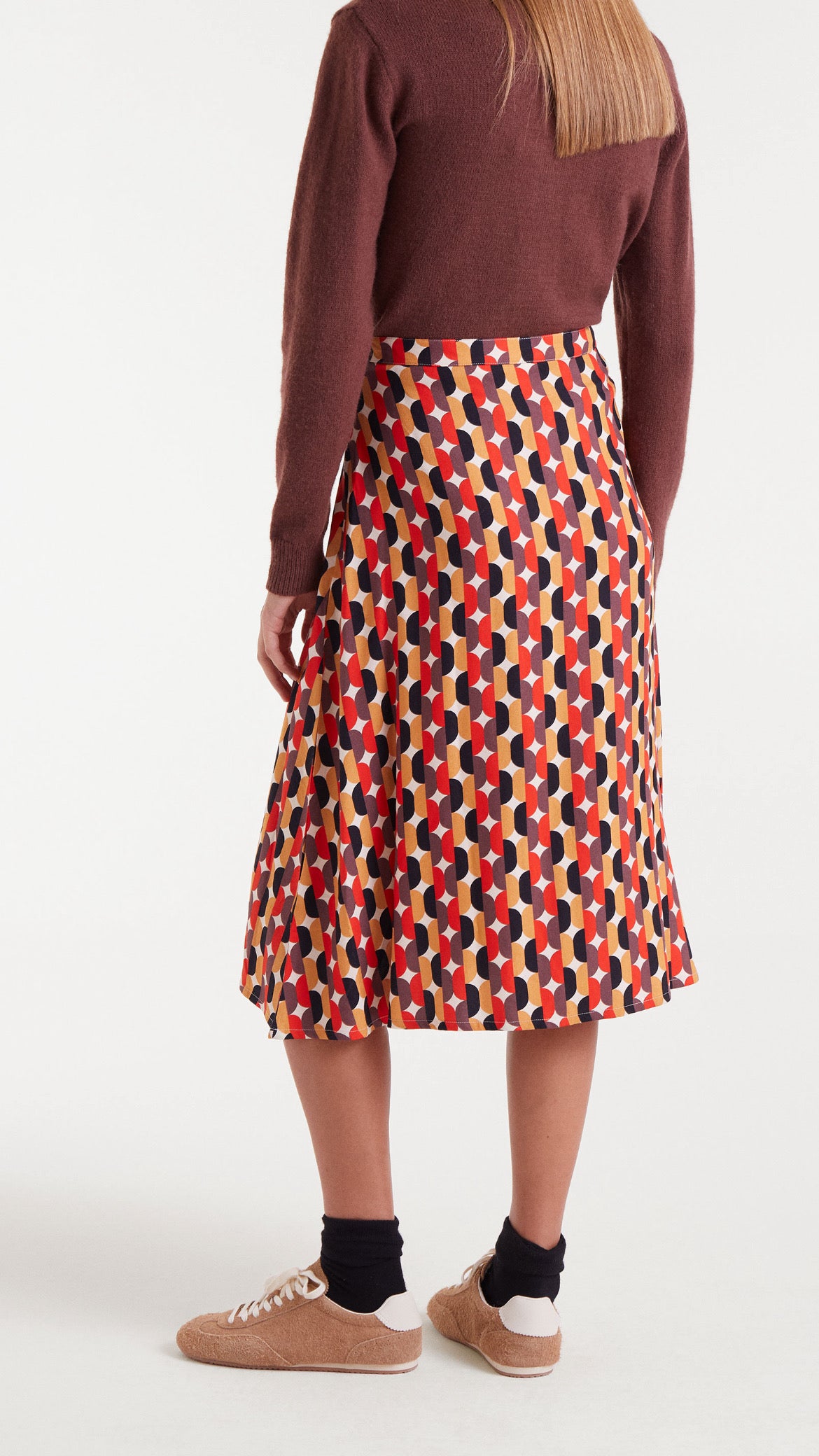 Falda midi con estampado Link