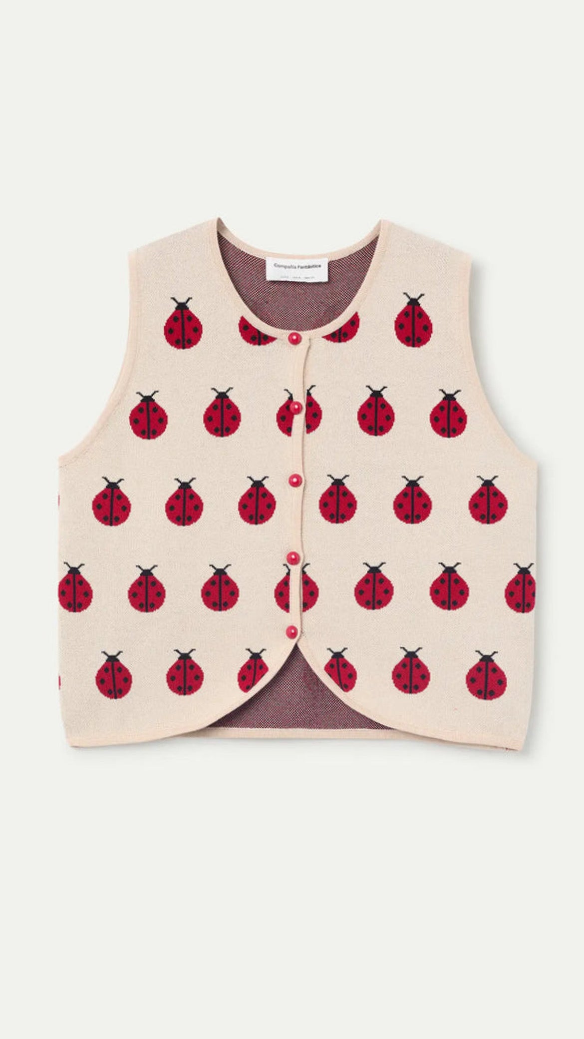 Top de punto estampado Red Coccinella