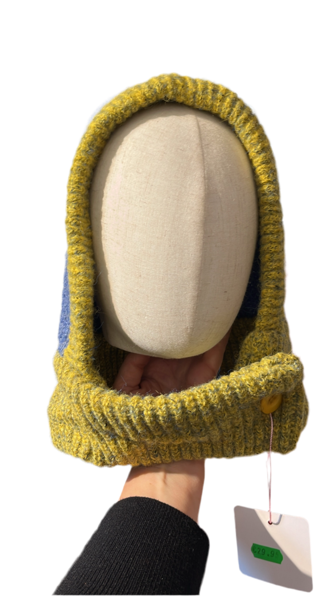 Balaclava azul y mostaza