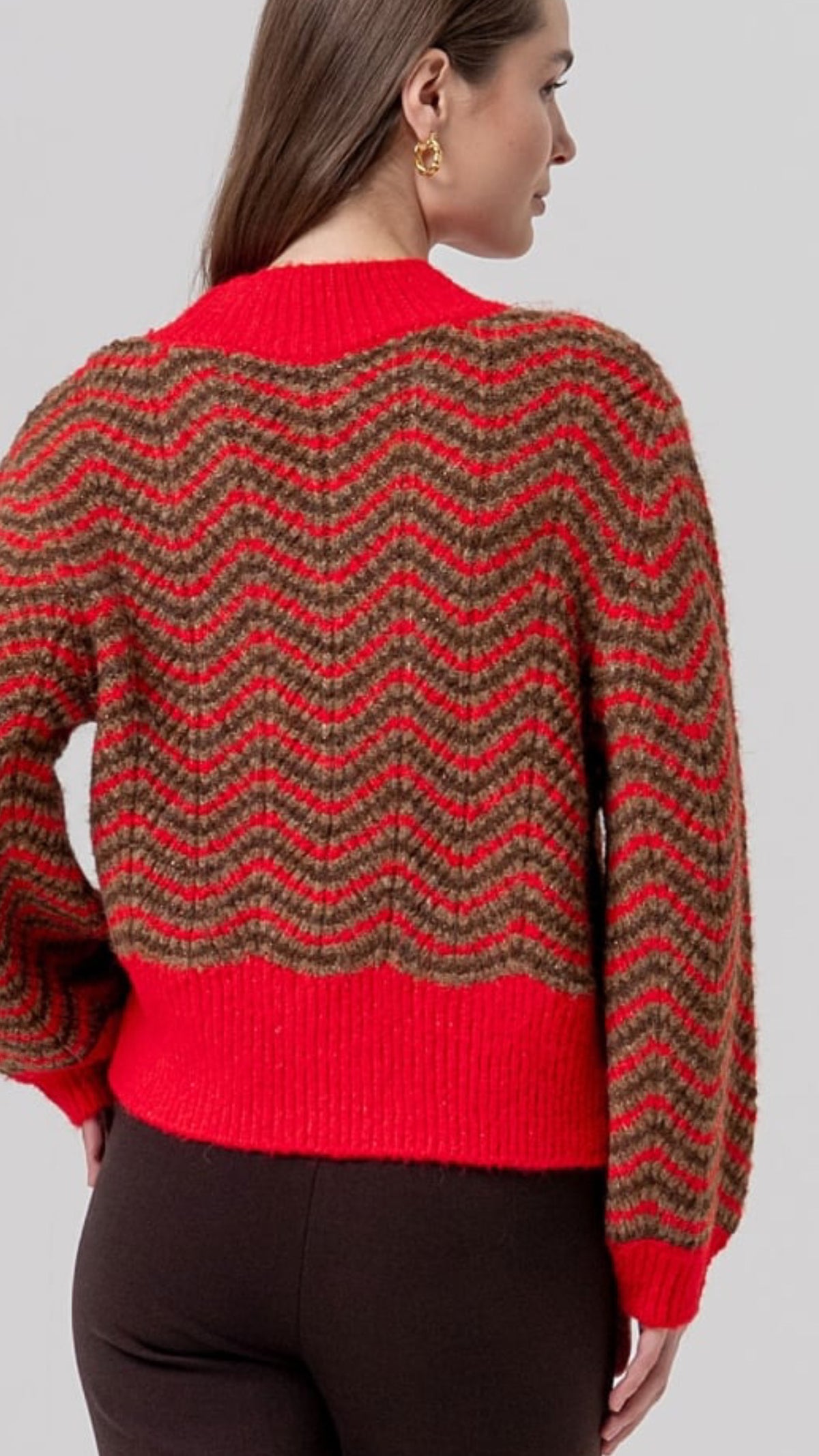 Jersey de cuello Perkins con relieve Rojo