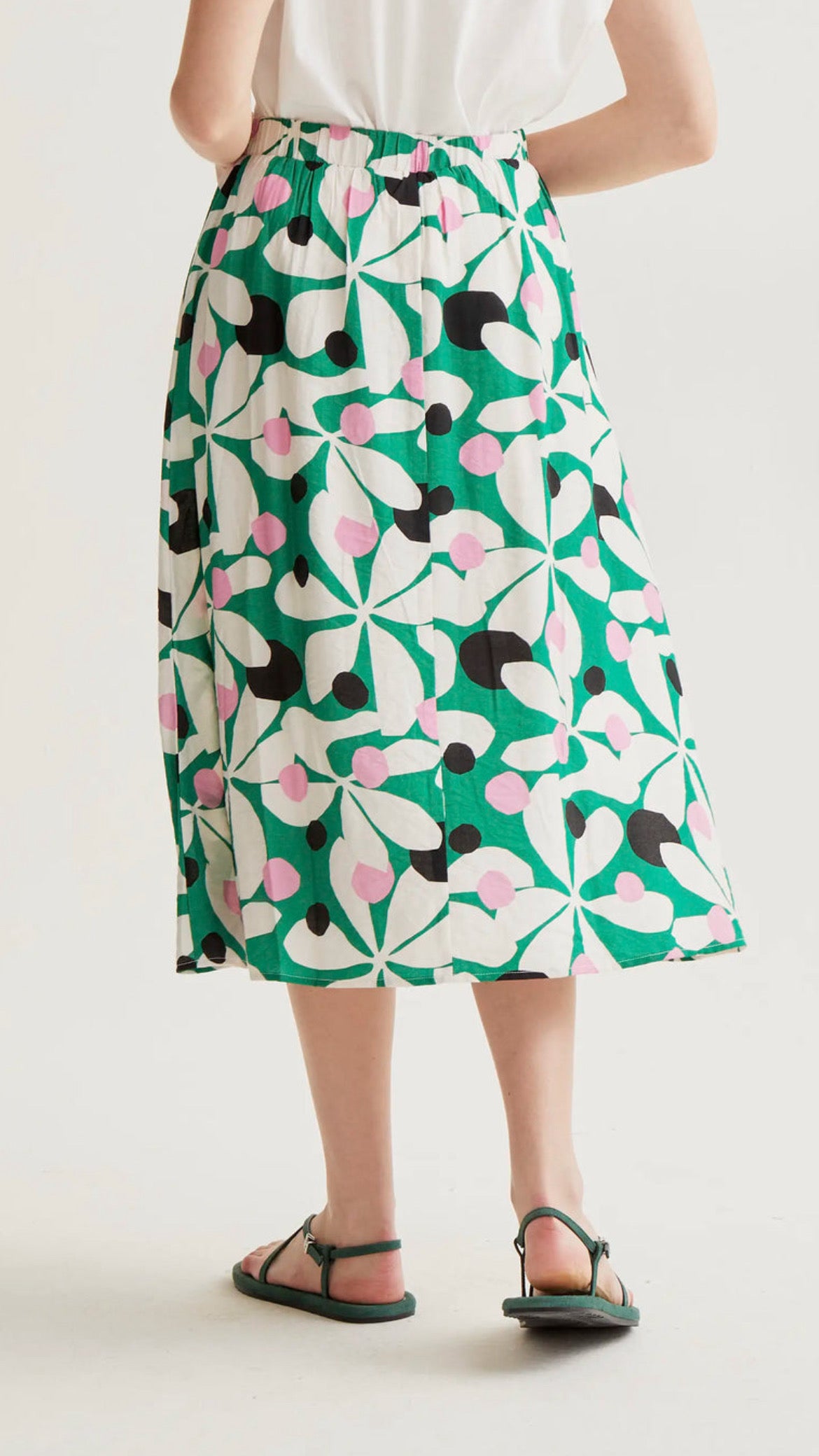 Falda midi con estampado Hosta (R)