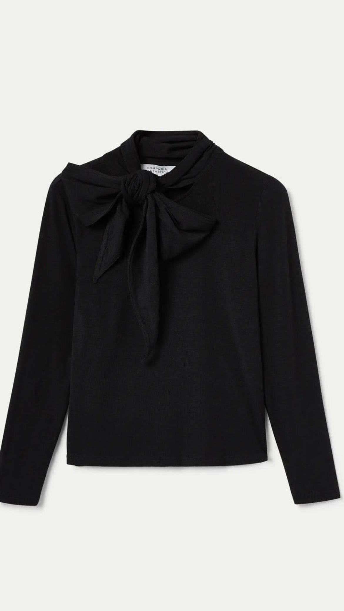 Camiseta lazada manga larga negro