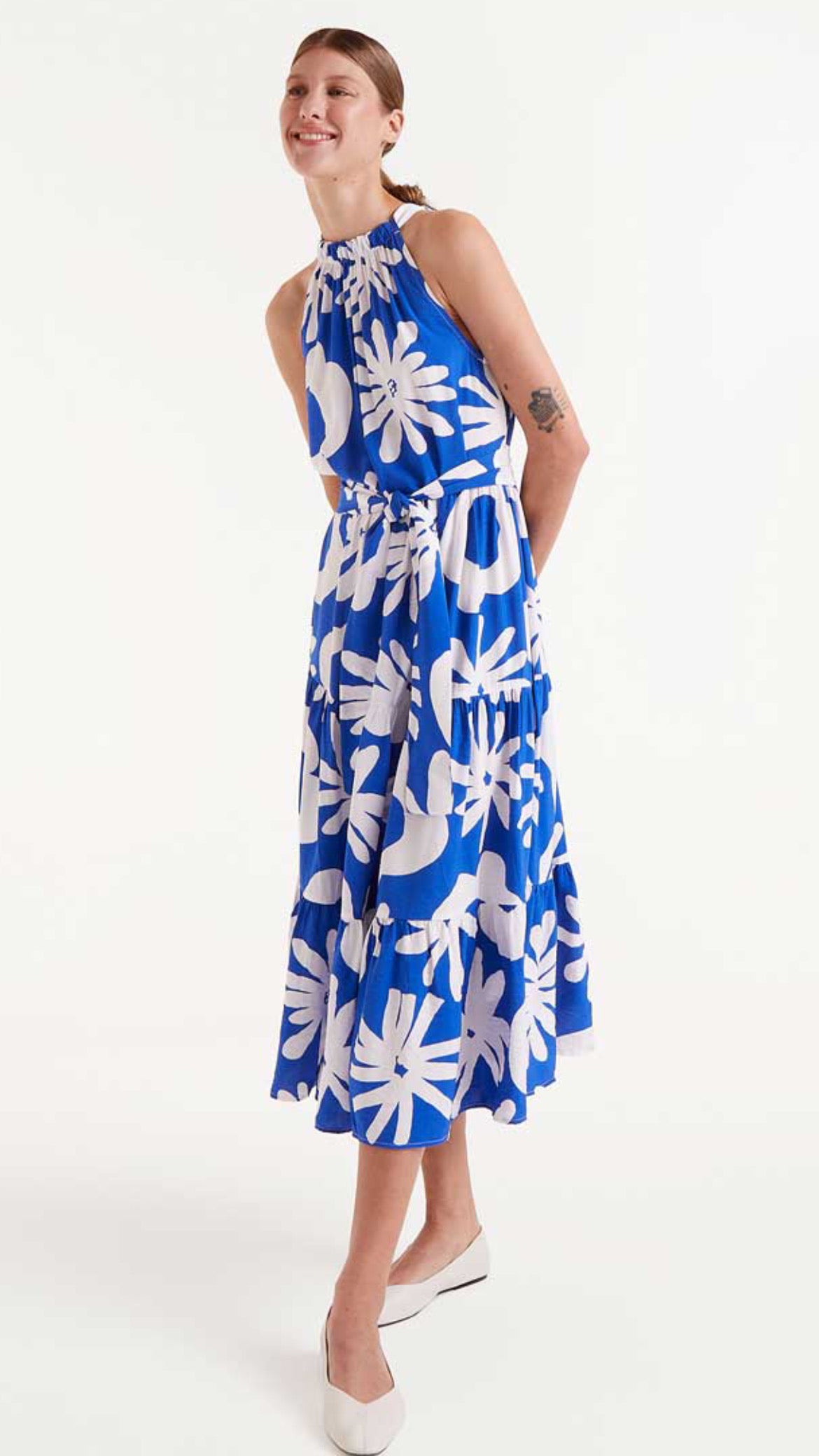 Vestido midi estampado floral Bluert Blue