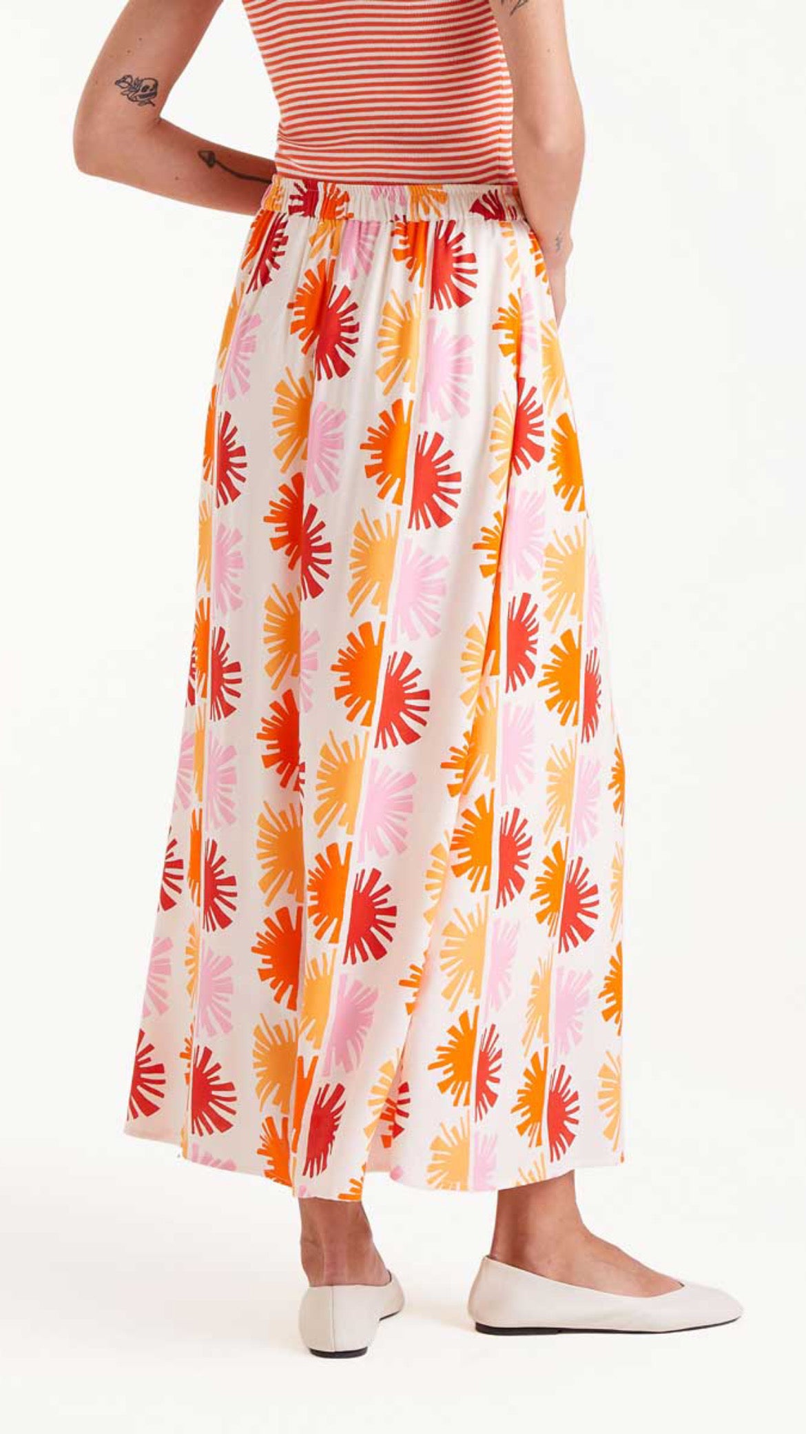Falda midi estampado Solei