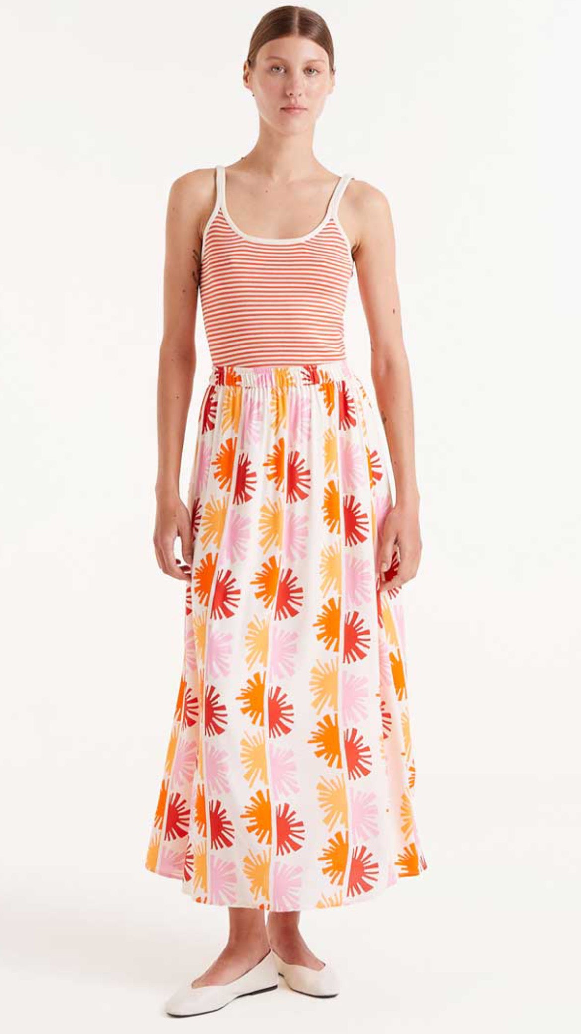 Falda midi estampado Solei