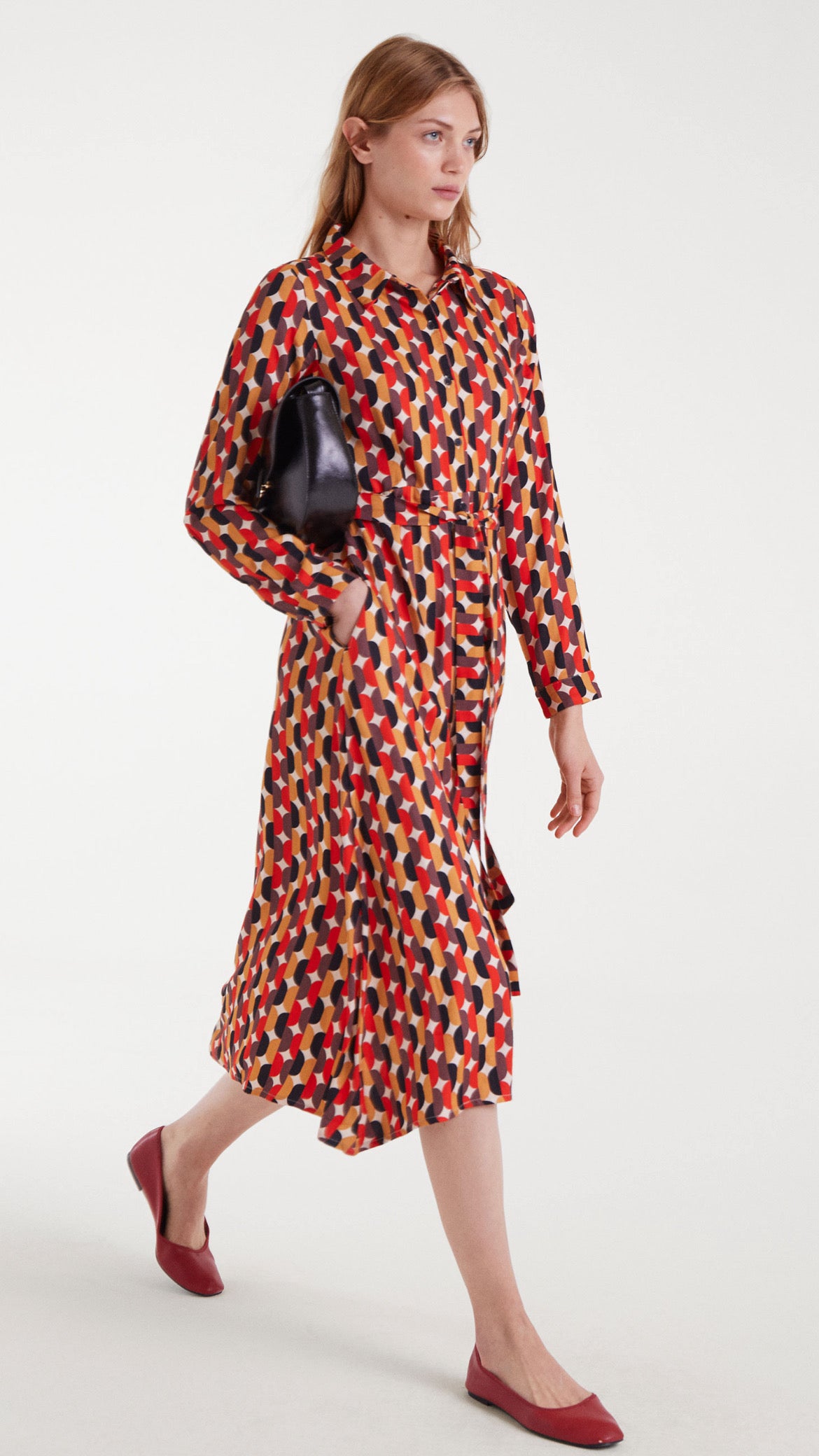 Vestido midi con estampado Link