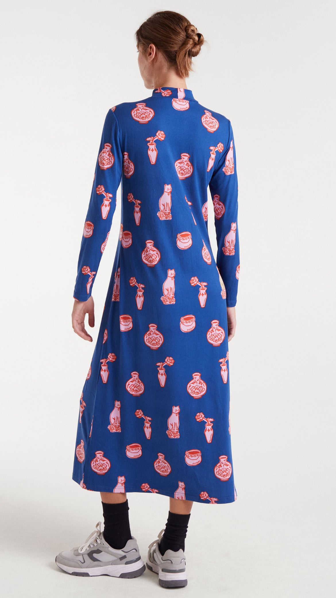 Vestido largo con estampado porcelain