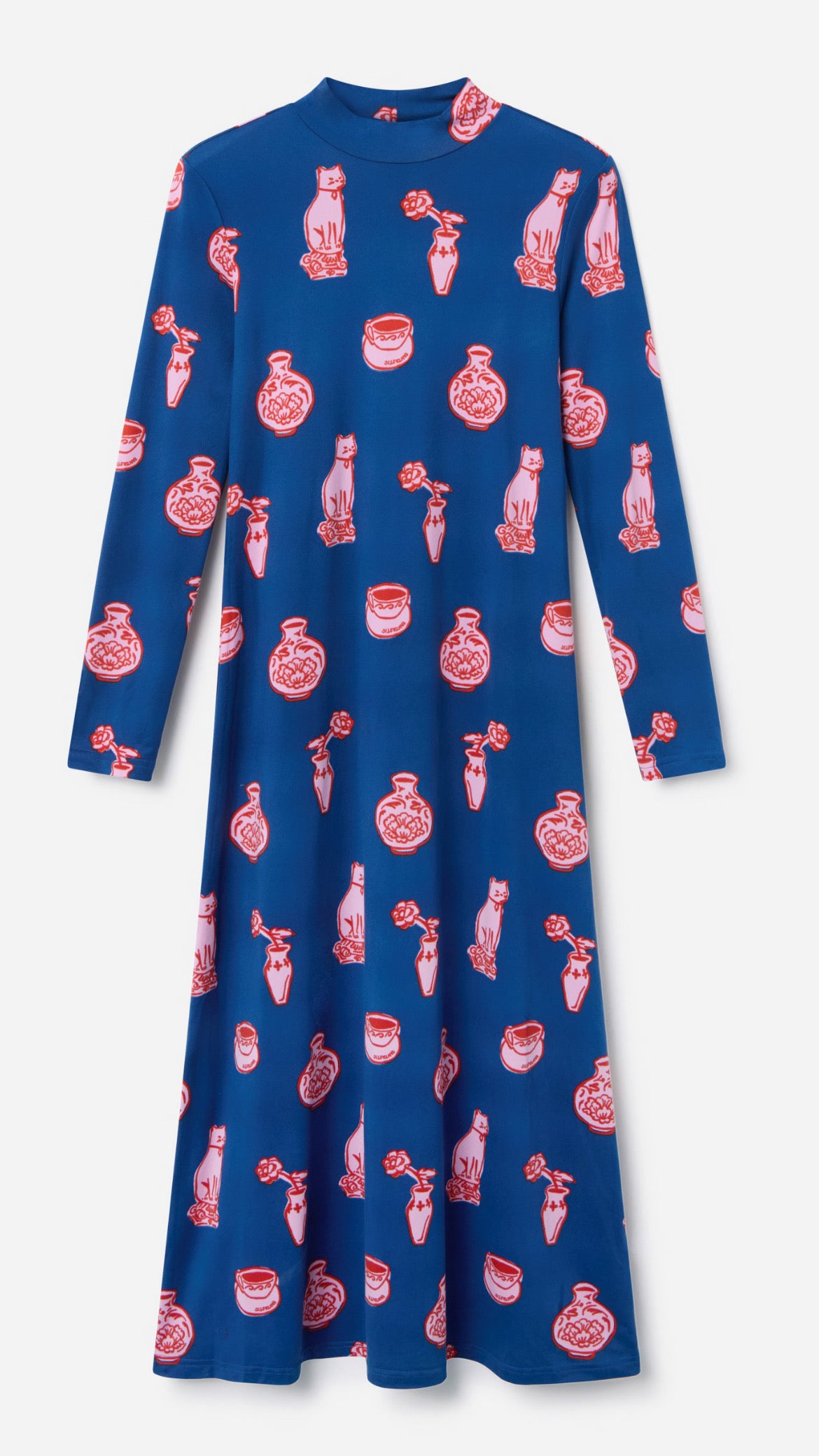 Vestido largo con estampado porcelain