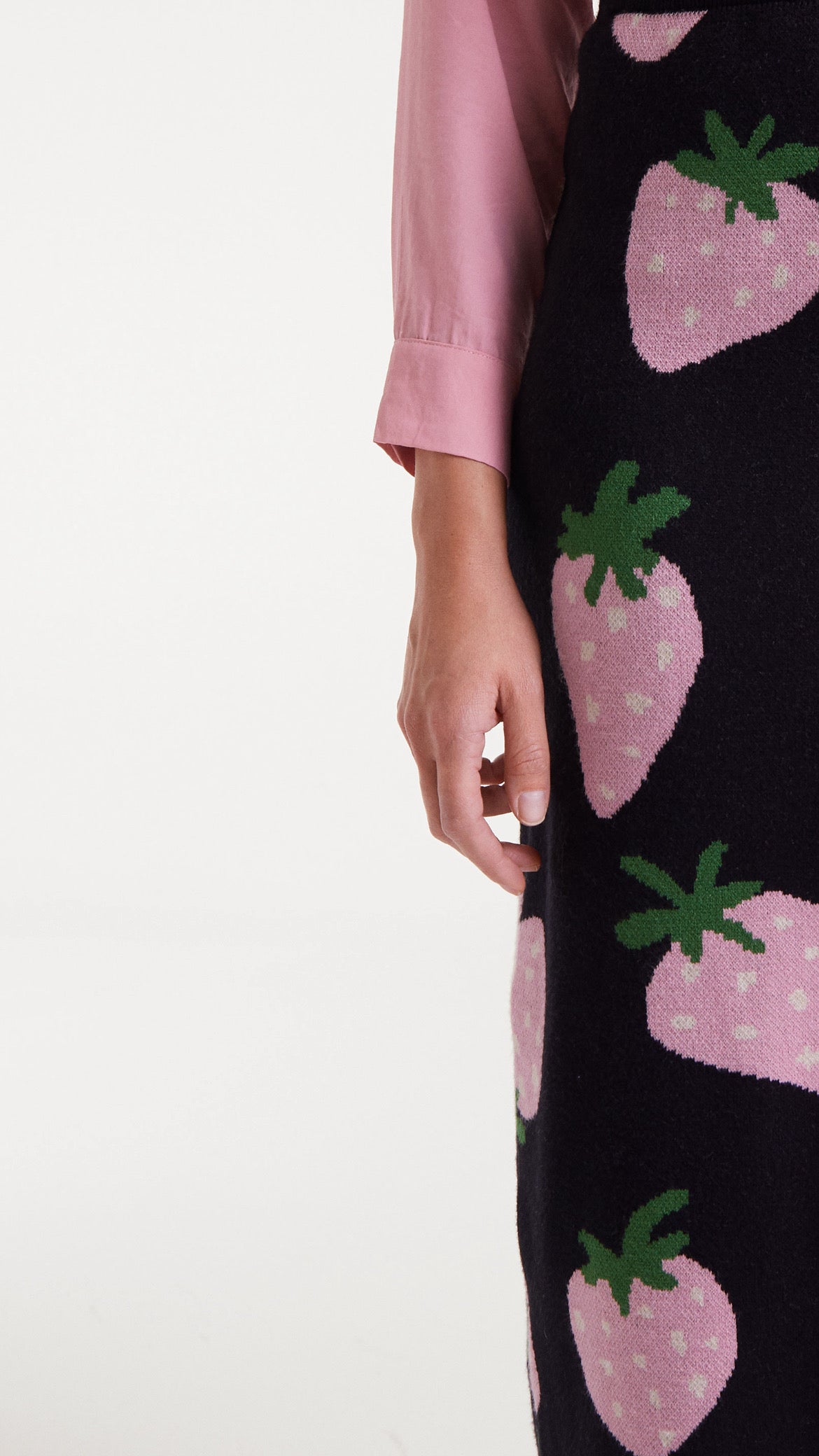 Falda midi jacquard con estampado Morango