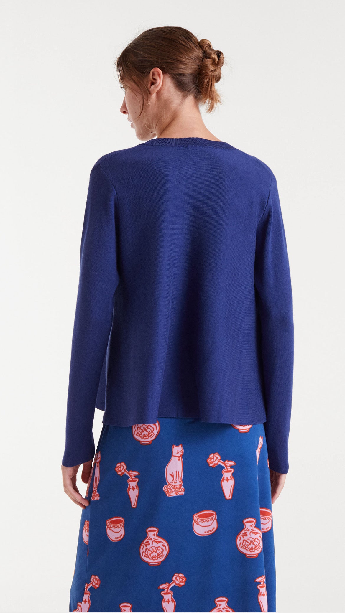 Cárdigan de punto evasé navy blue