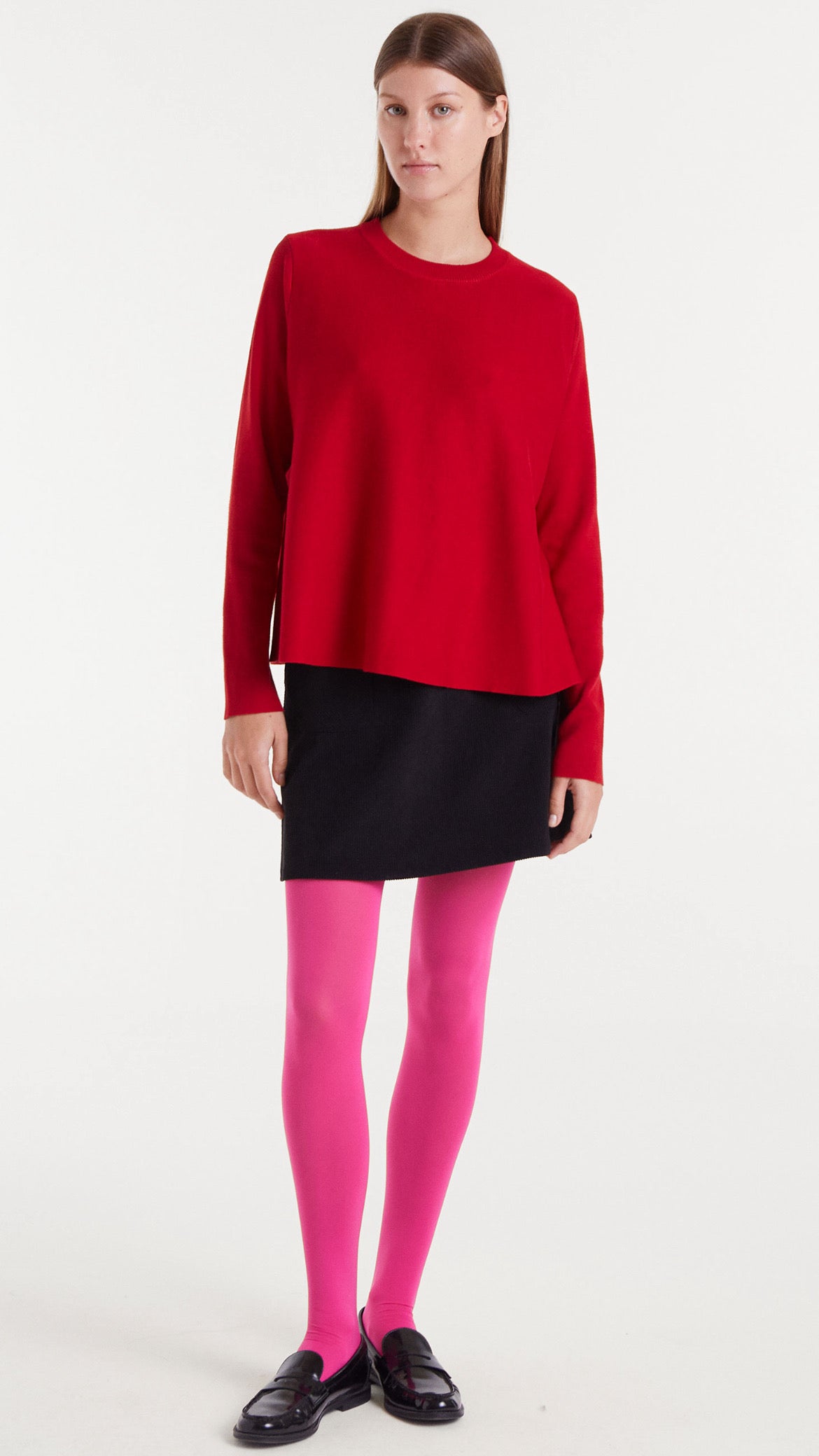 Jersey de punto evasé rojo