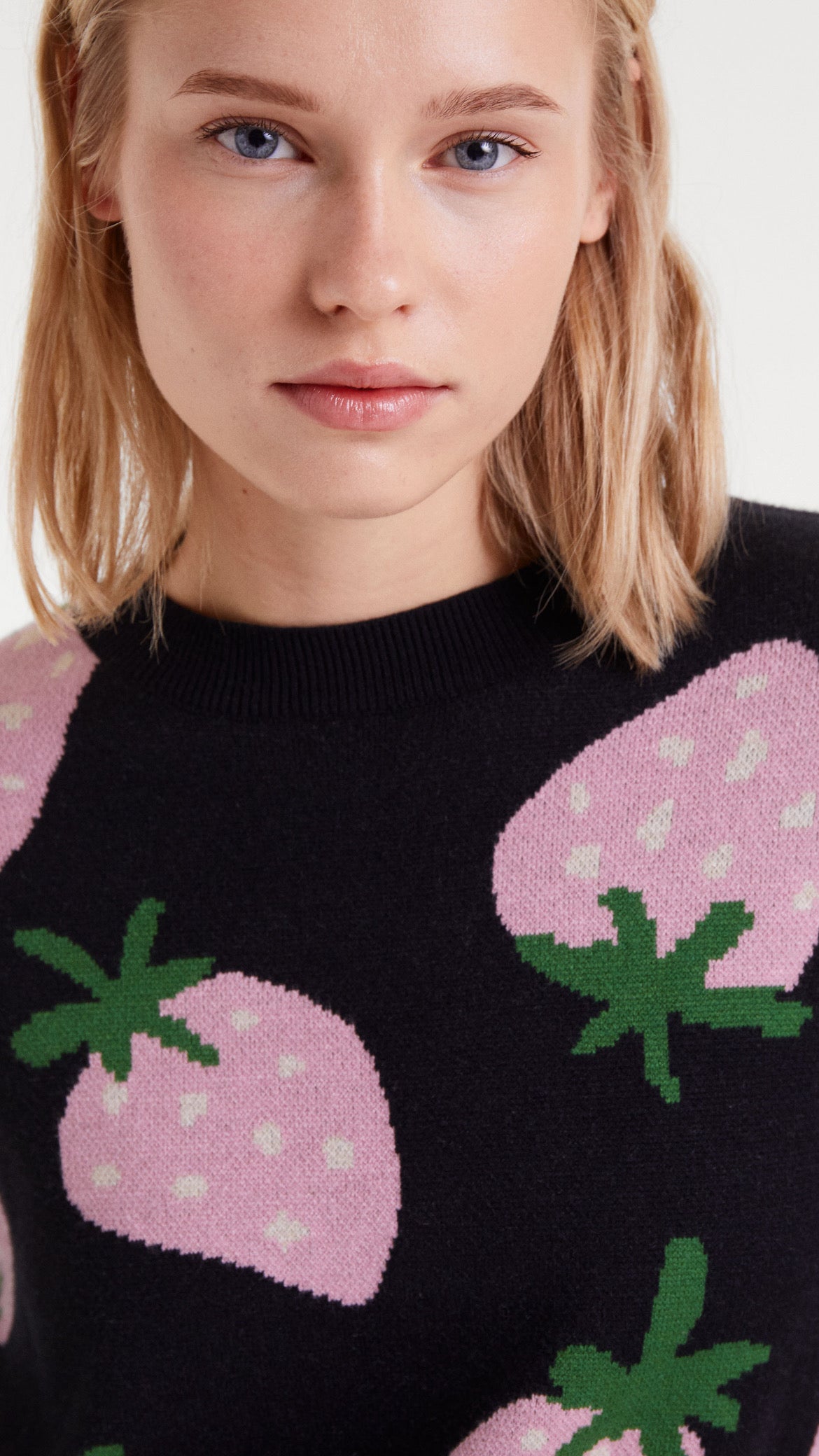 Jersey de punto jacquard con estampado Morango