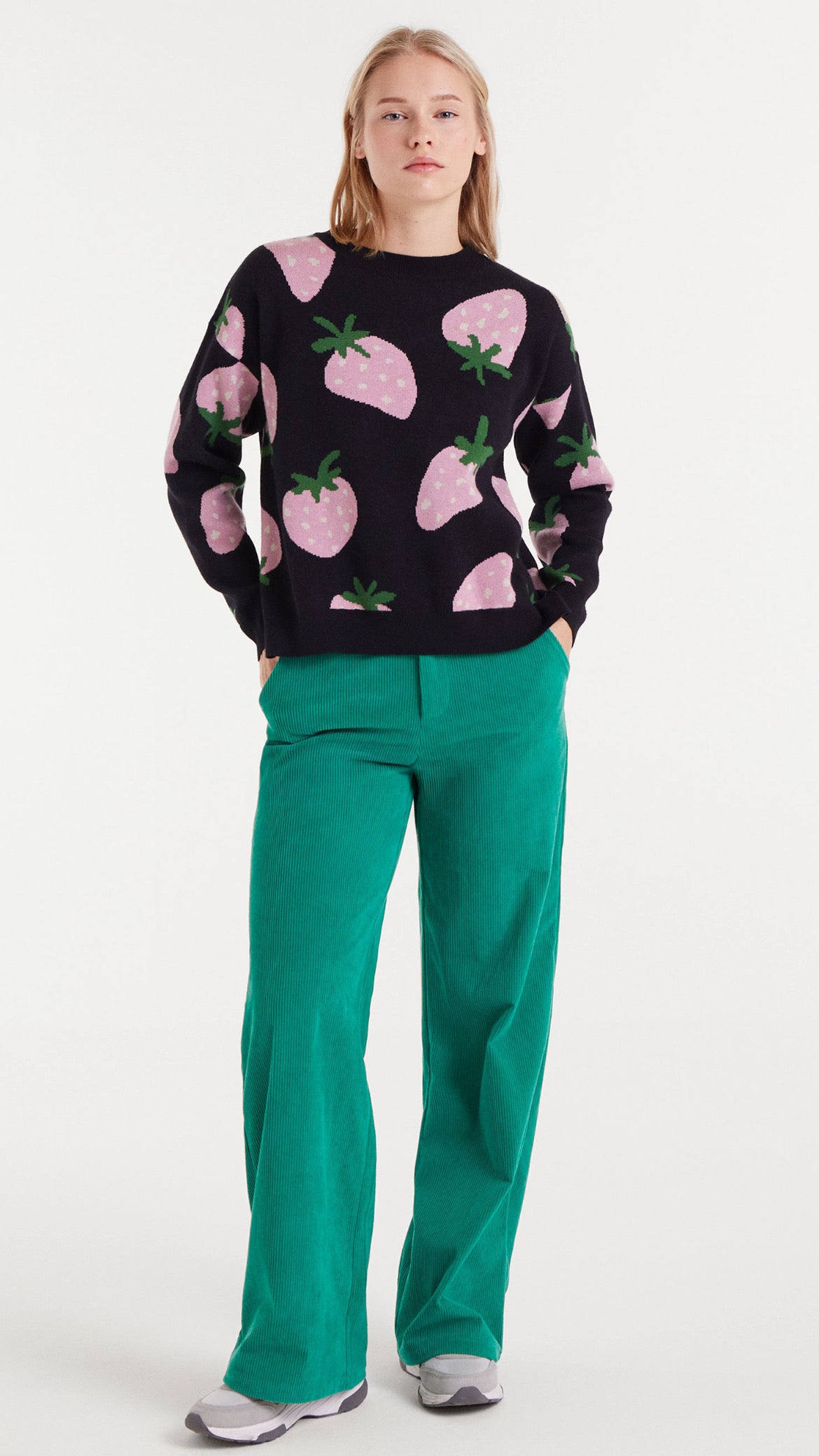 Jersey de punto jacquard con estampado Morango