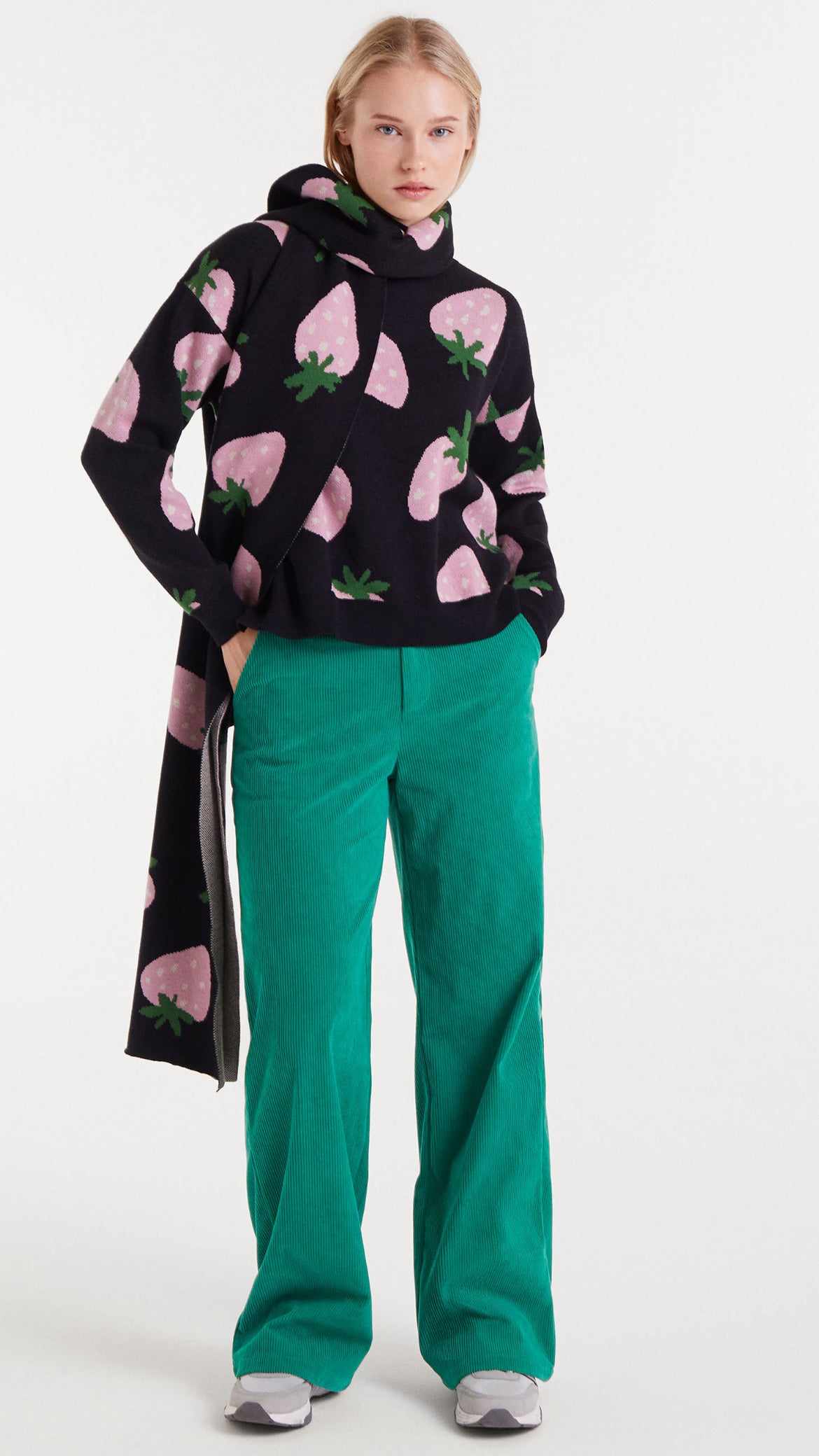 Jersey de punto jacquard con estampado Morango