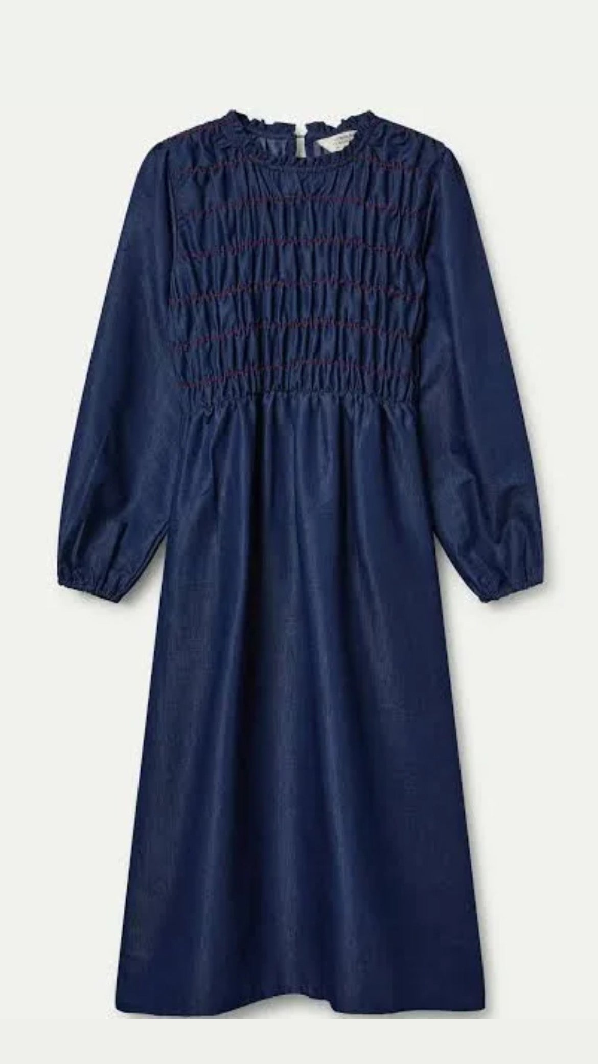 Vestido midi 100% algodón chambray azul