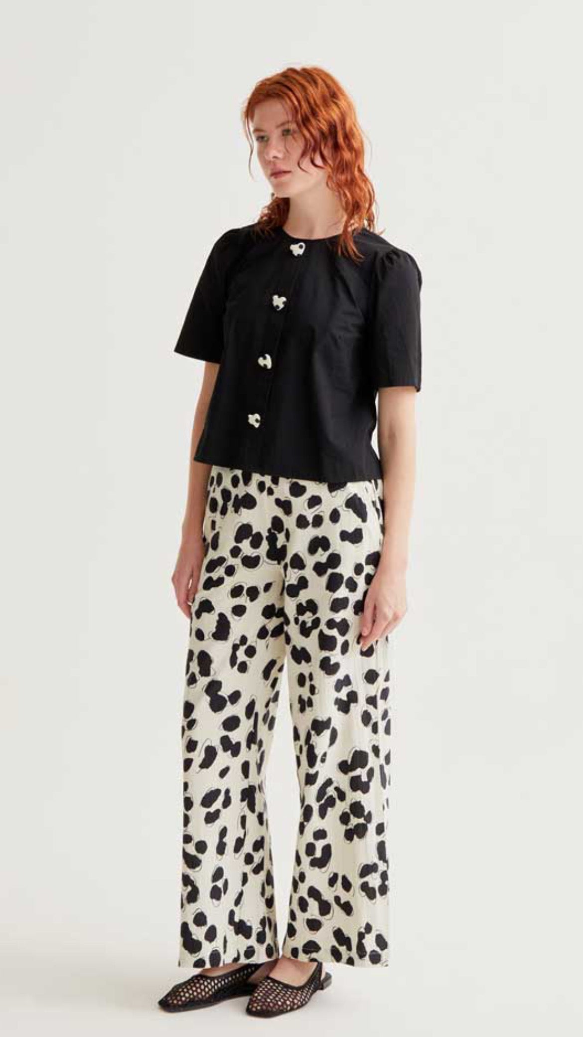 Top 100% algodón con botones de corazones