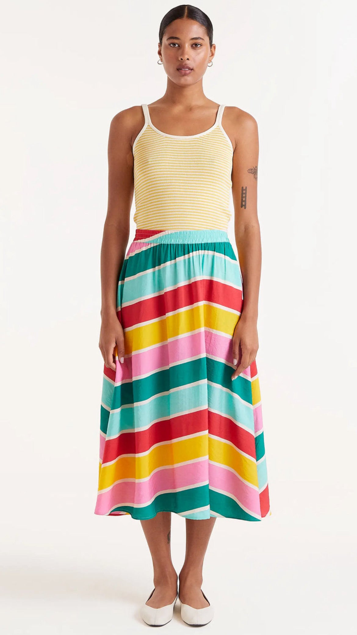 Falda midi Colour Wave