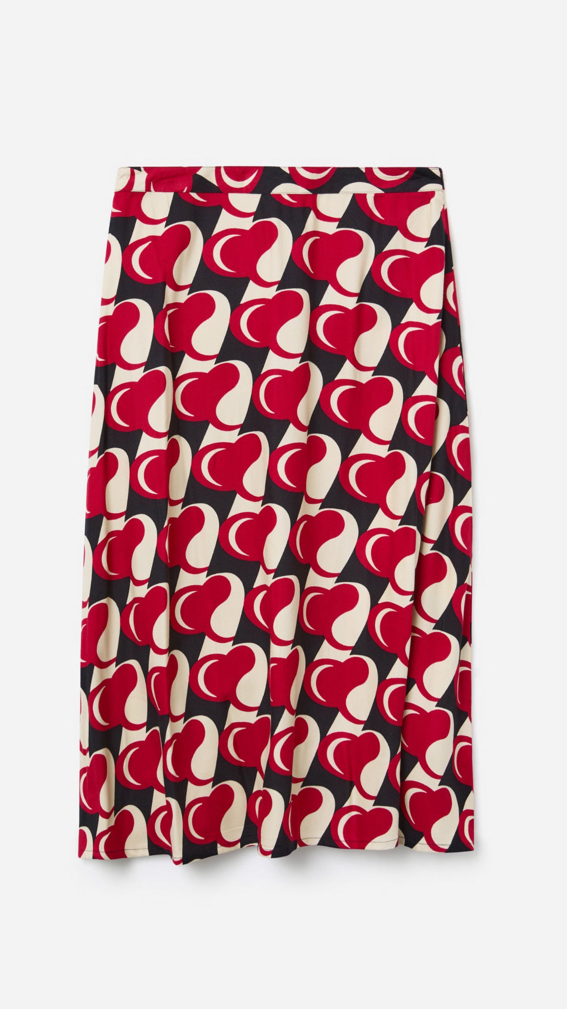 Falda midi con estampado Heart Attack