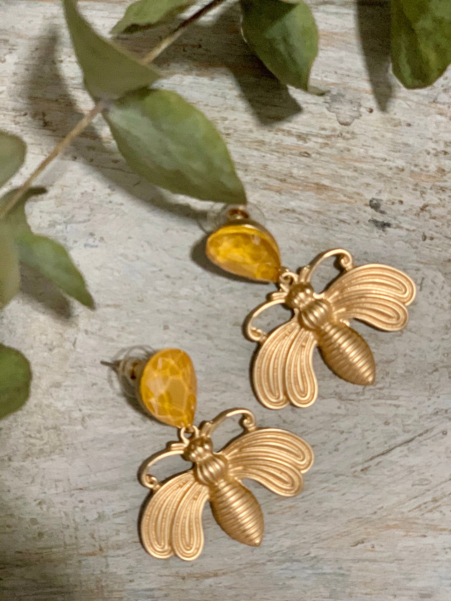 Pendientes Honey Amarillo - Pájaros en la Cabeza