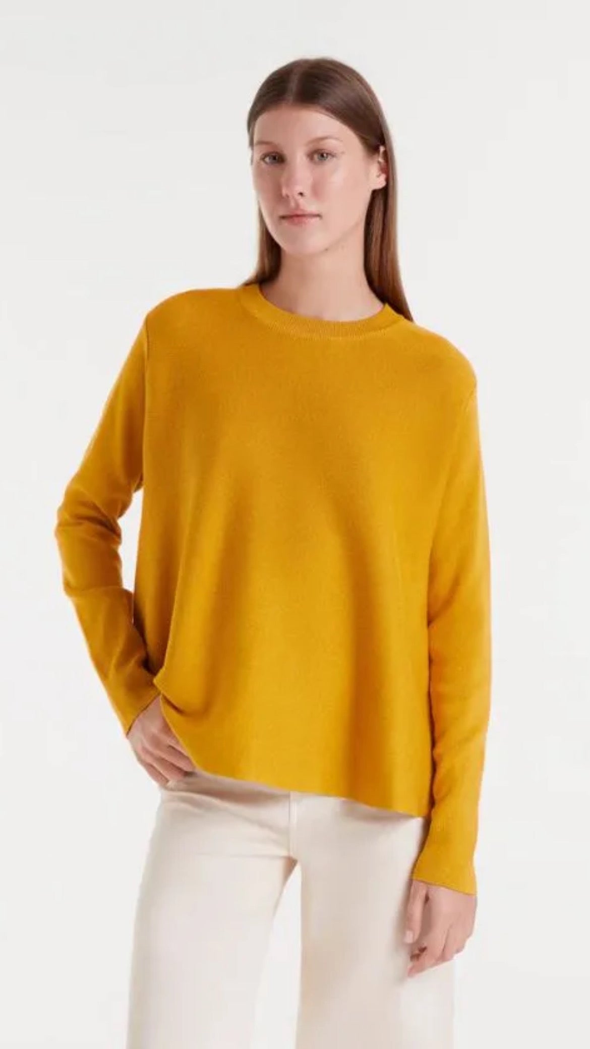 Jersey de punto evasé mostaza