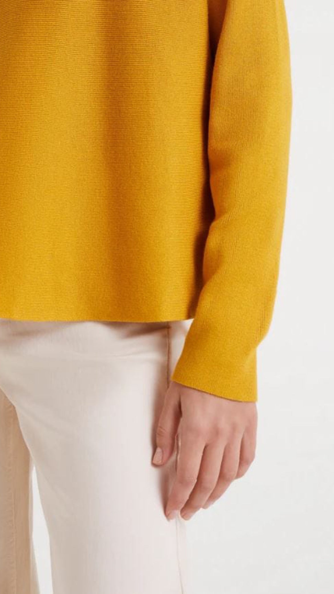 Jersey de punto evasé mostaza