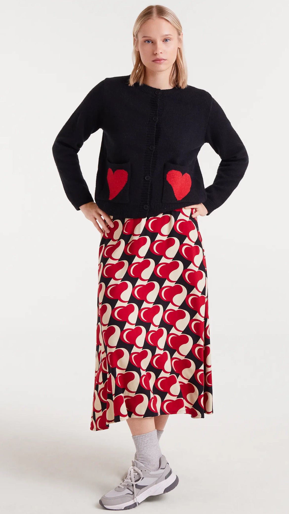 Cárdigan jacquard con estampado Heart Attack Small