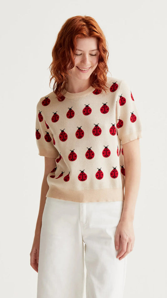 Jersey de punto con estampado red Coccinella