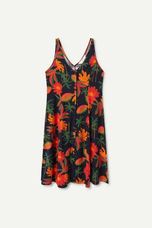 Vestido midi estampado floral Famara