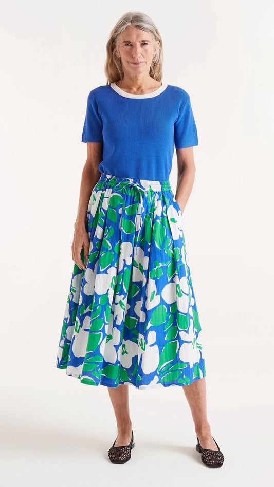Falda midi estampado floral Bosco