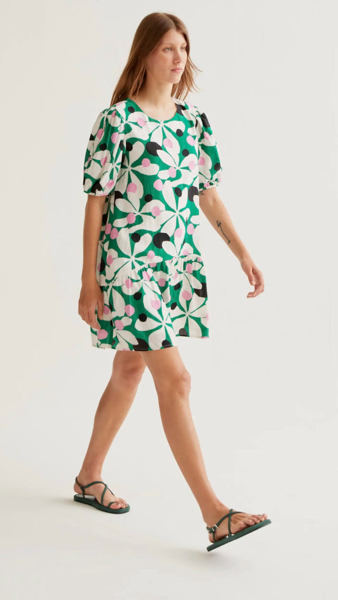 Vestido corto con estampado Hosta (R)