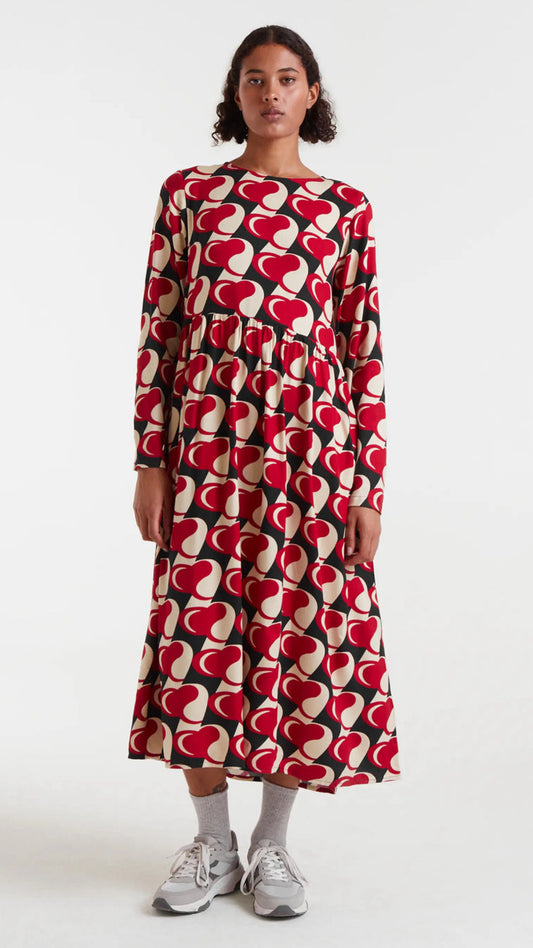 Vestido midi con estampado Heart Attack