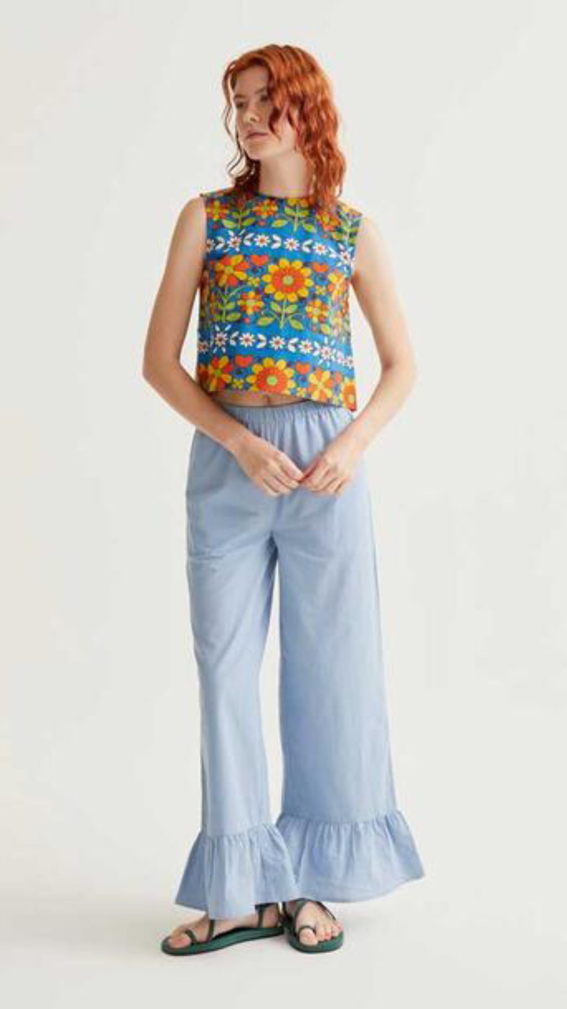 Pantalón 100% algodón azul claro