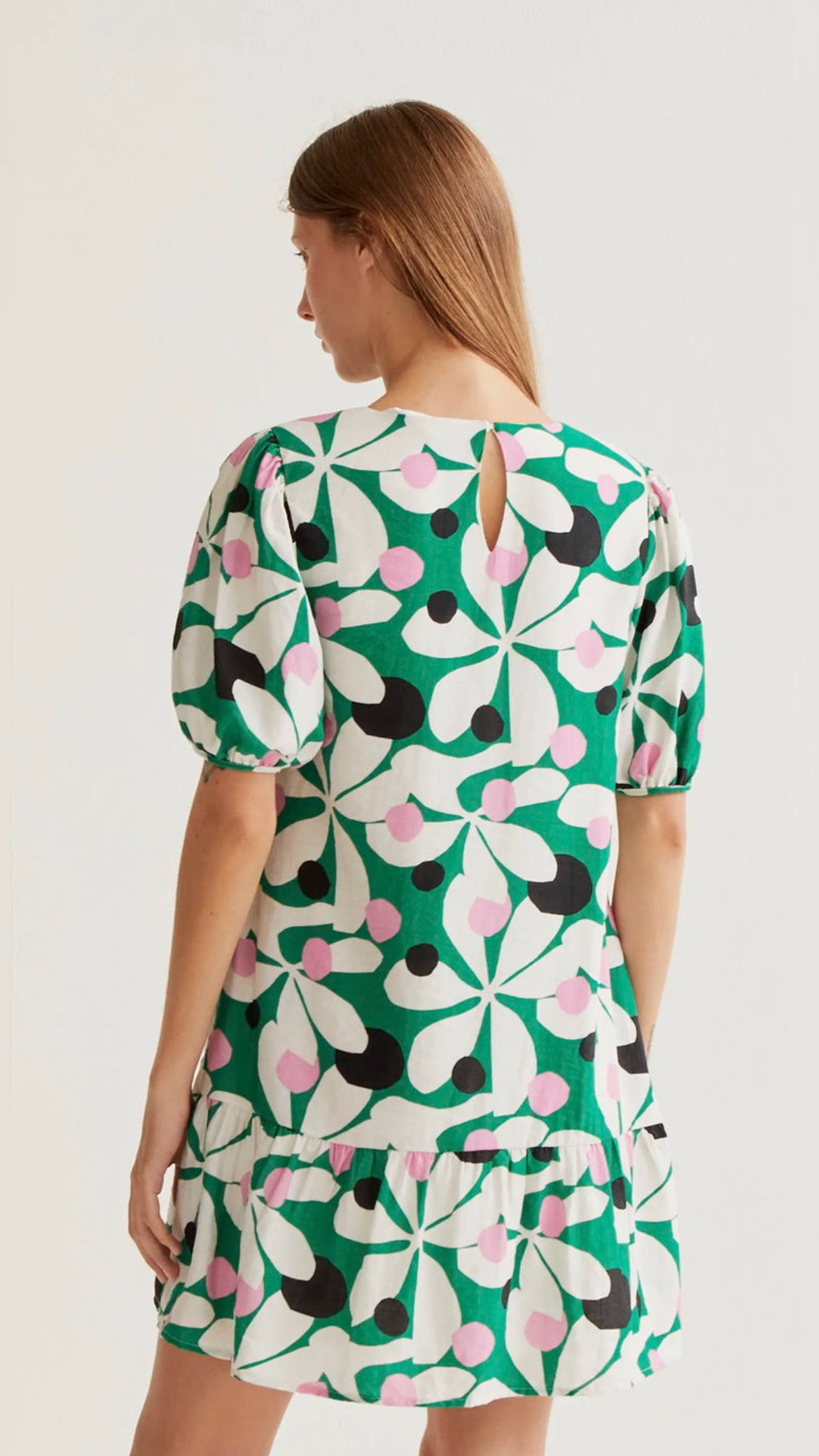 Vestido corto con estampado Hosta (R)
