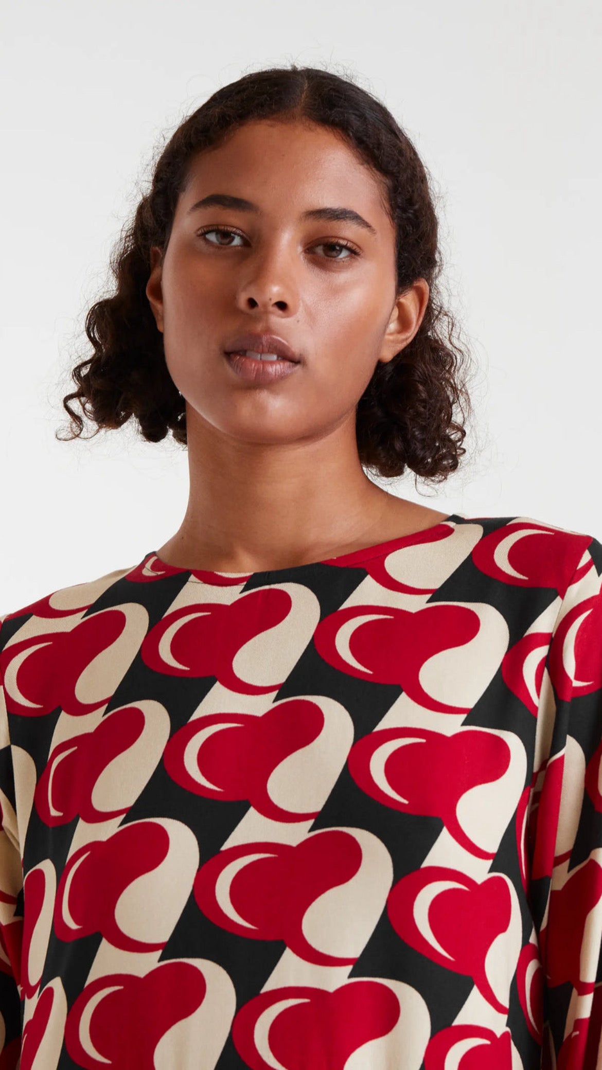 Vestido midi con estampado Heart Attack