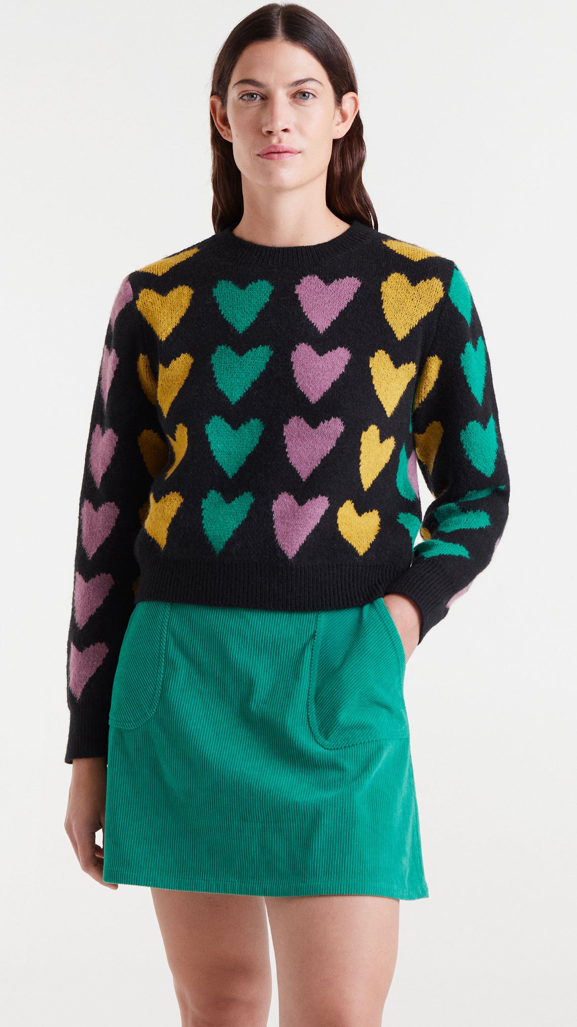 Jersey punto jacquard estampado cupido lines