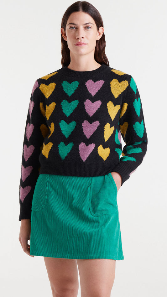 Jersey punto jacquard estampado cupido lines