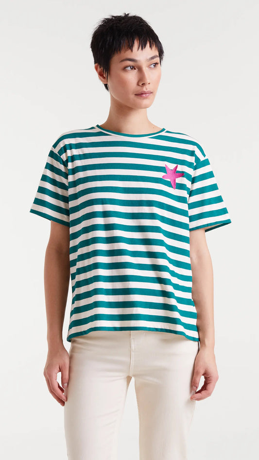 Camiseta 100% algodón con bordado estrella