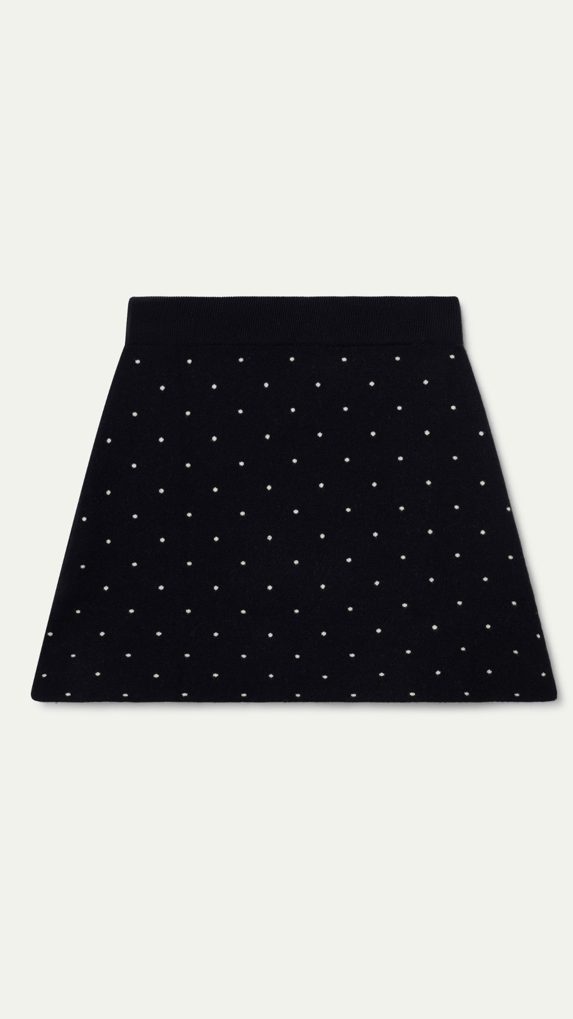 Falda corta punto jacquard con estampado miniblack